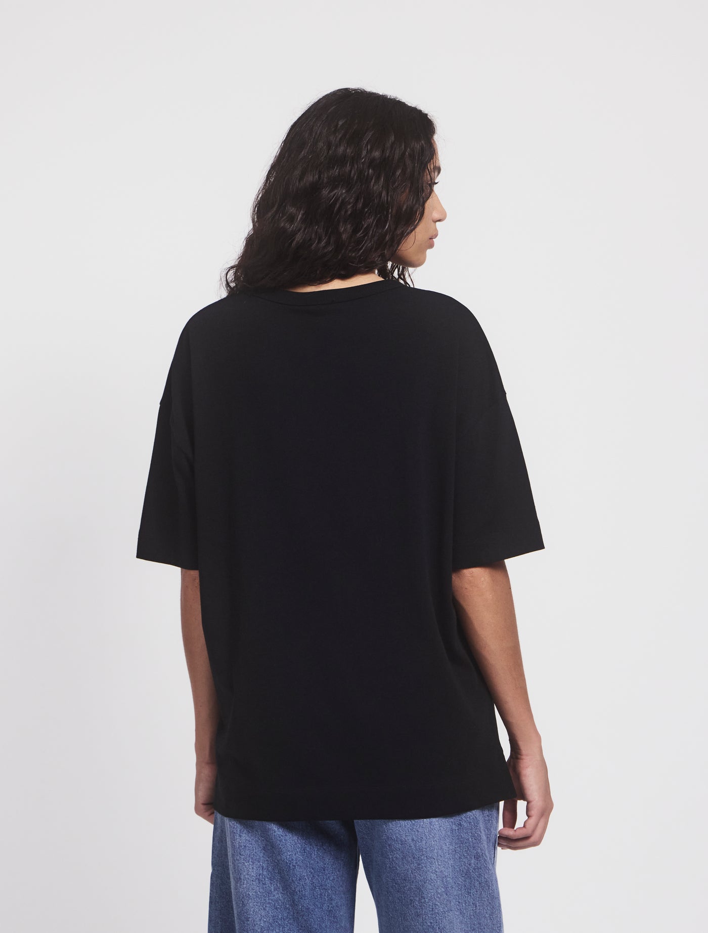 Lena Classic Cotton Oversize T-Shirt in Black