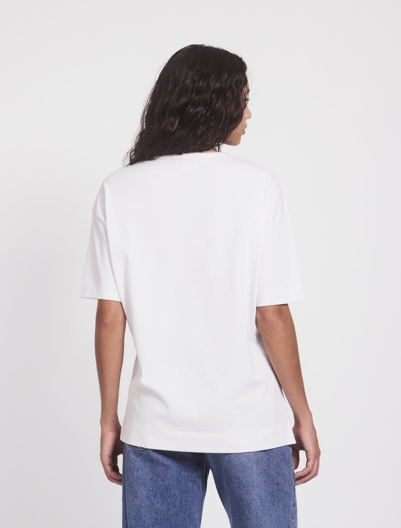 Lena Classic Cotton Oversize T-Shirt in White