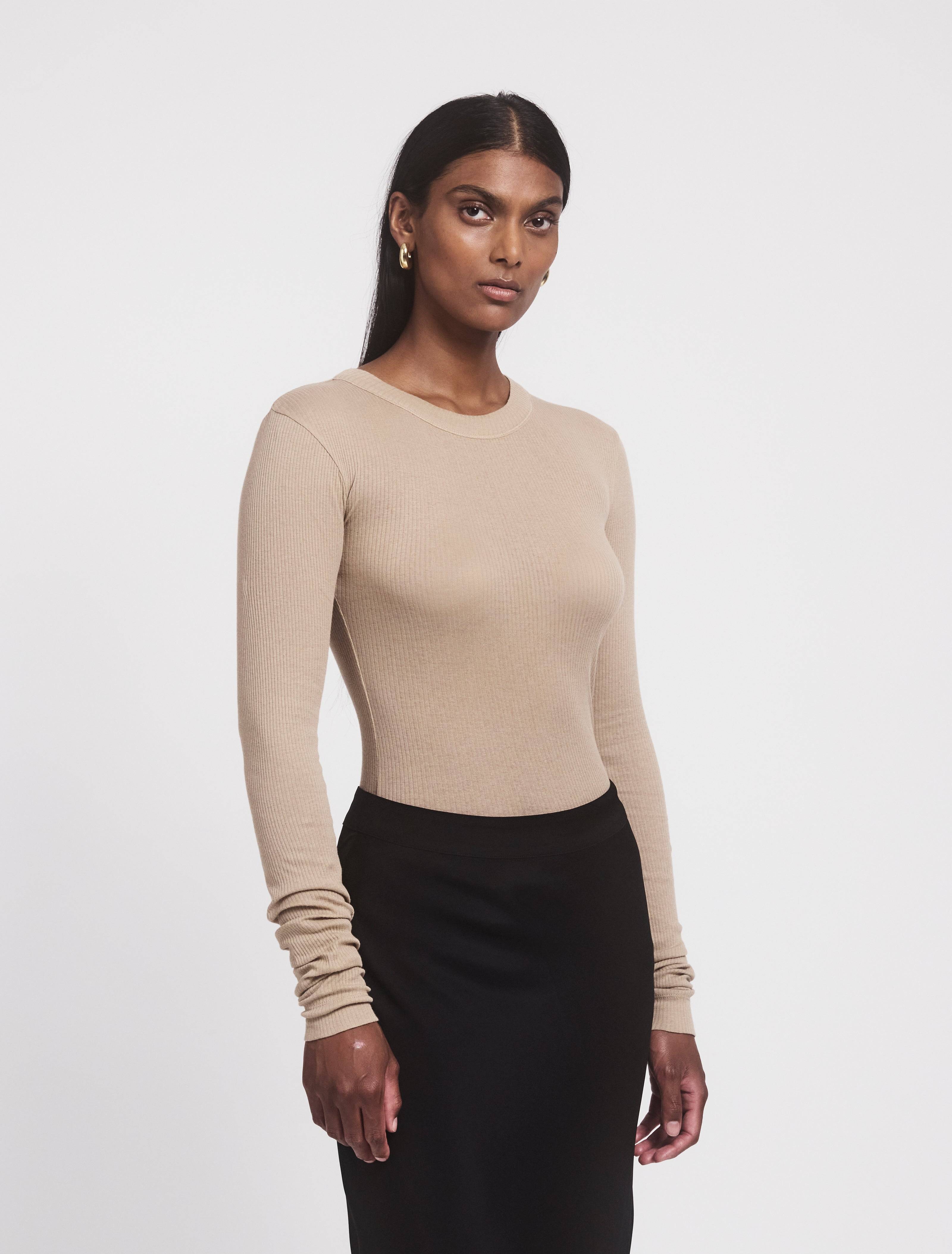 トップス anuke/Layered Rib Tops nvy Anis Top in Taupe - Stylish and Versatile – Ninety Percent