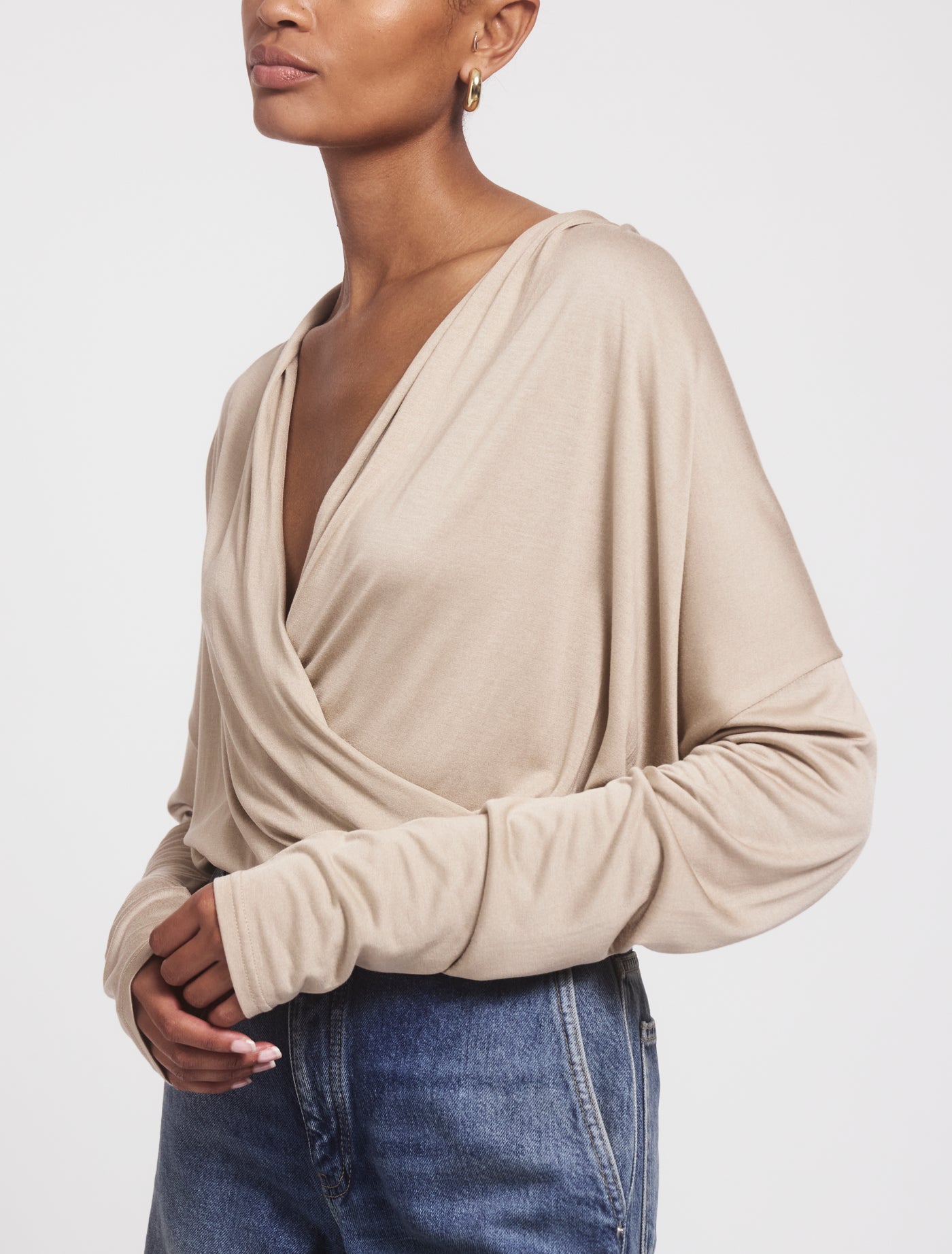 Calix Top In Taupe