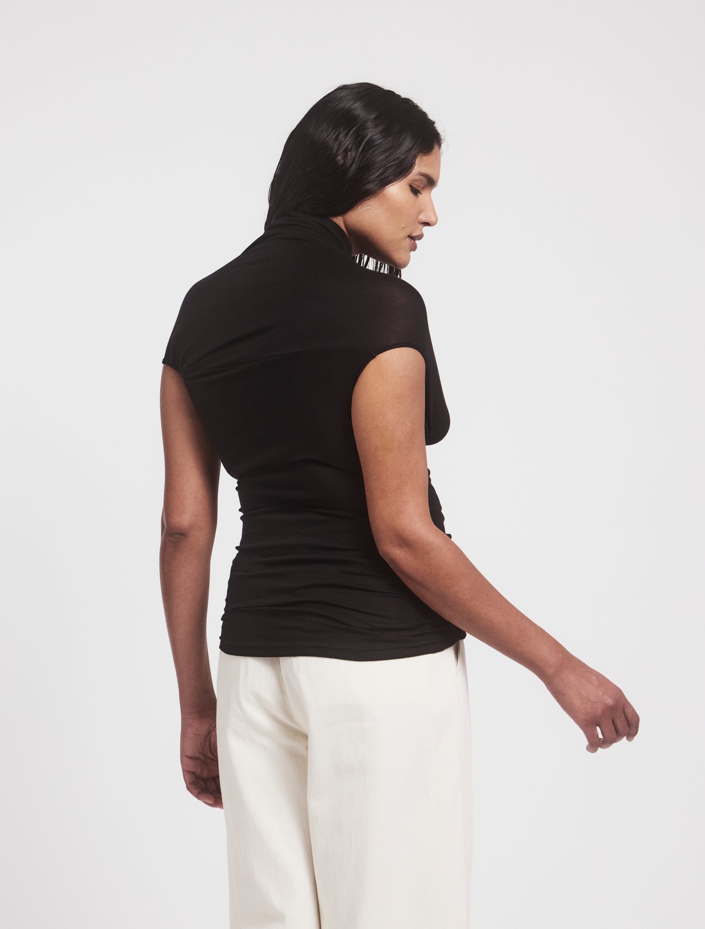 Scarab Micromodal Cut Out Top in Black