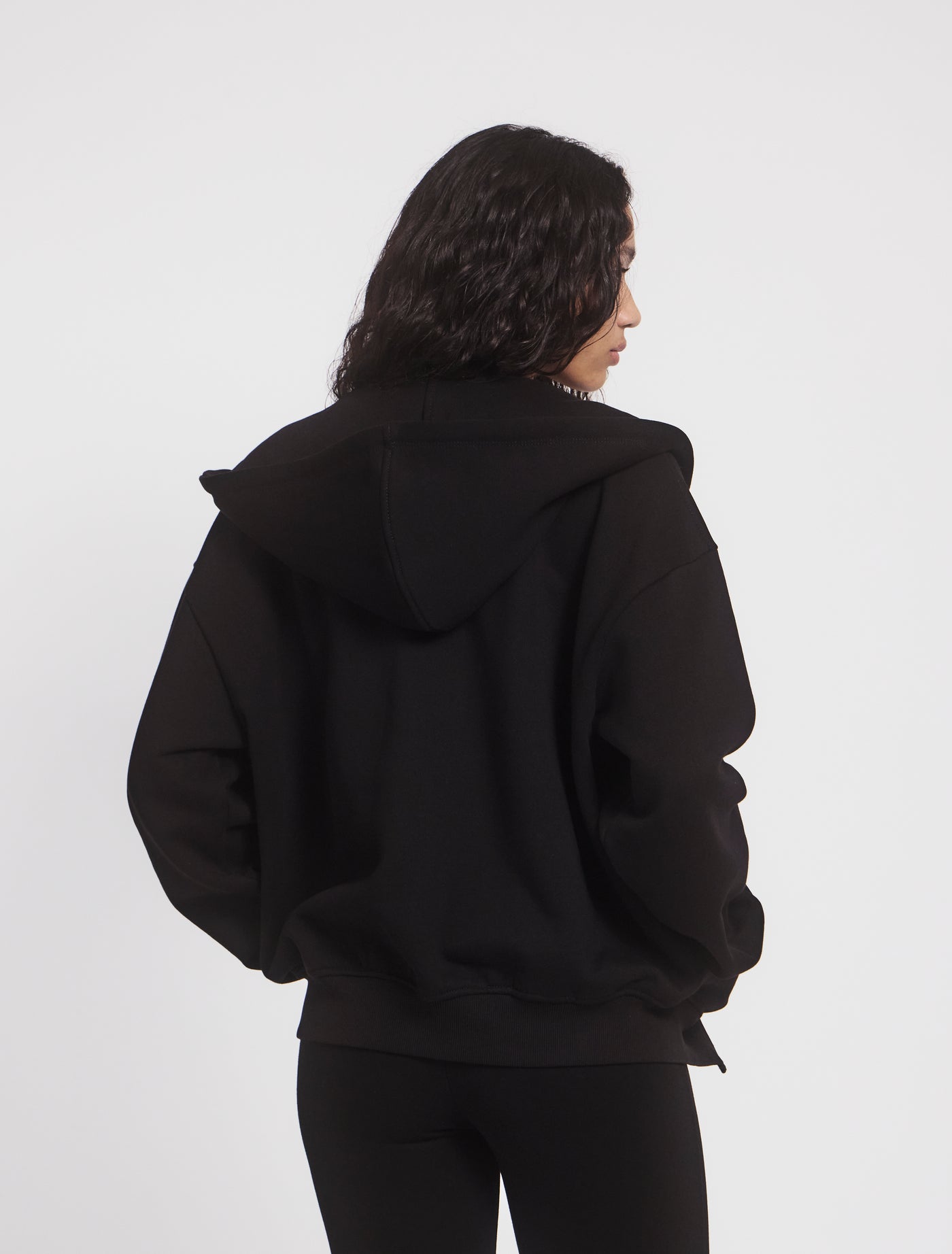 Signature Zip Up Hoodie in Black