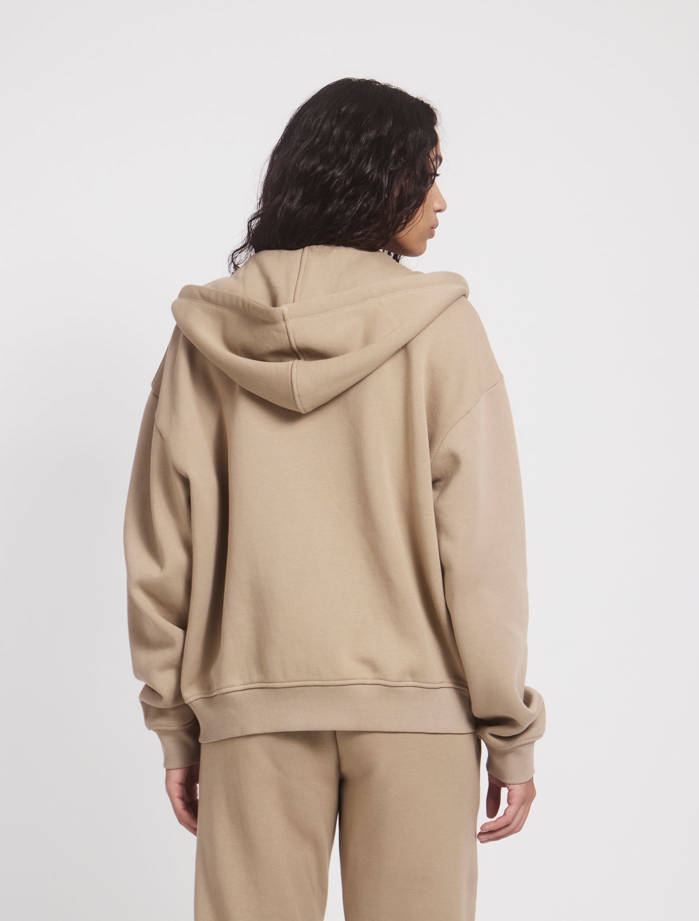 Signature Zip Hoodie in Taupe