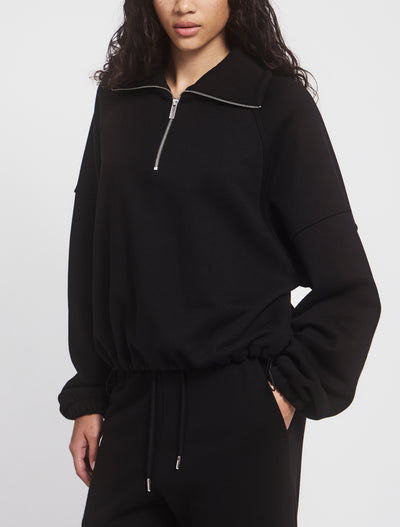 Signature Half Zip Sweatshirt in Black