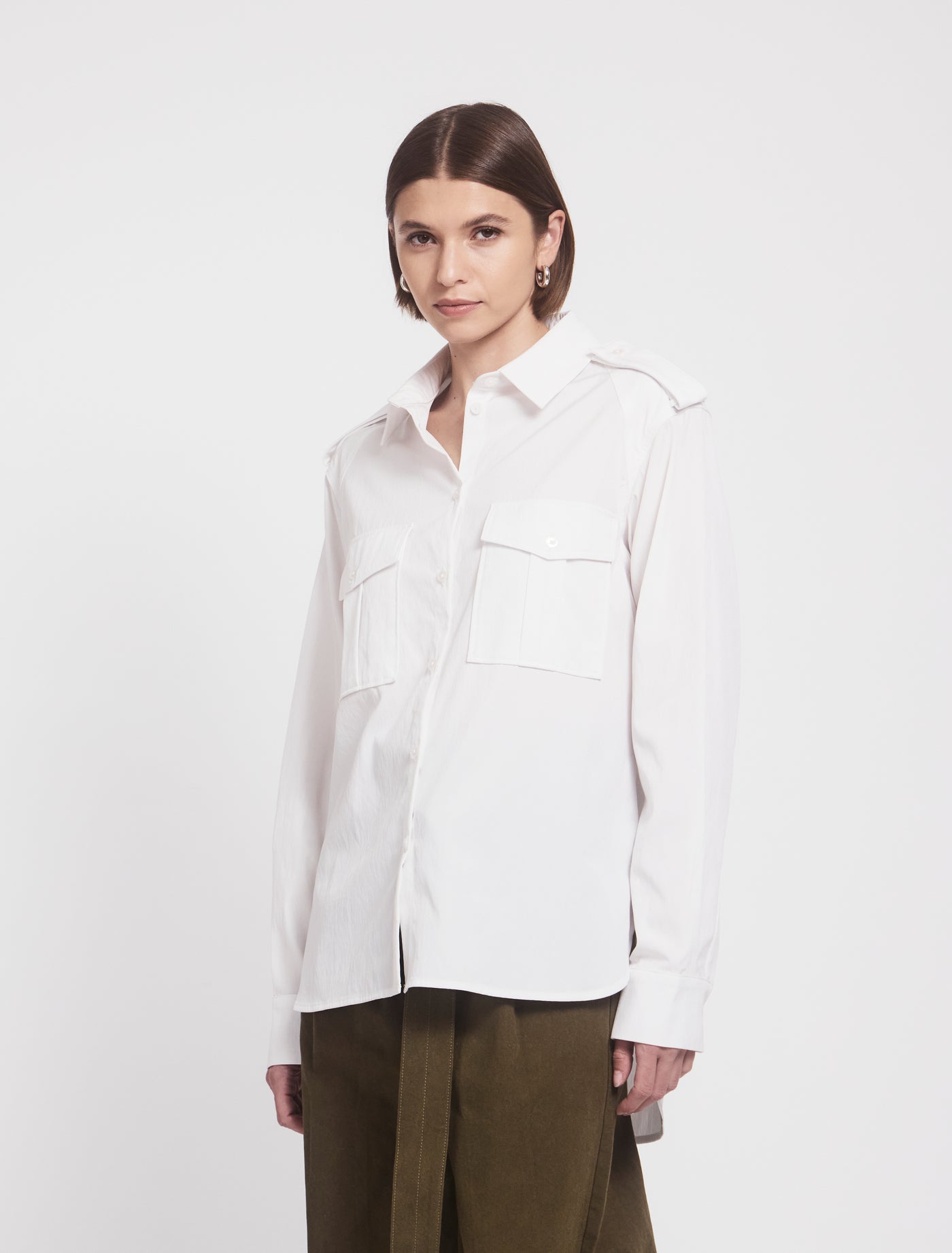 Military Shirt in White