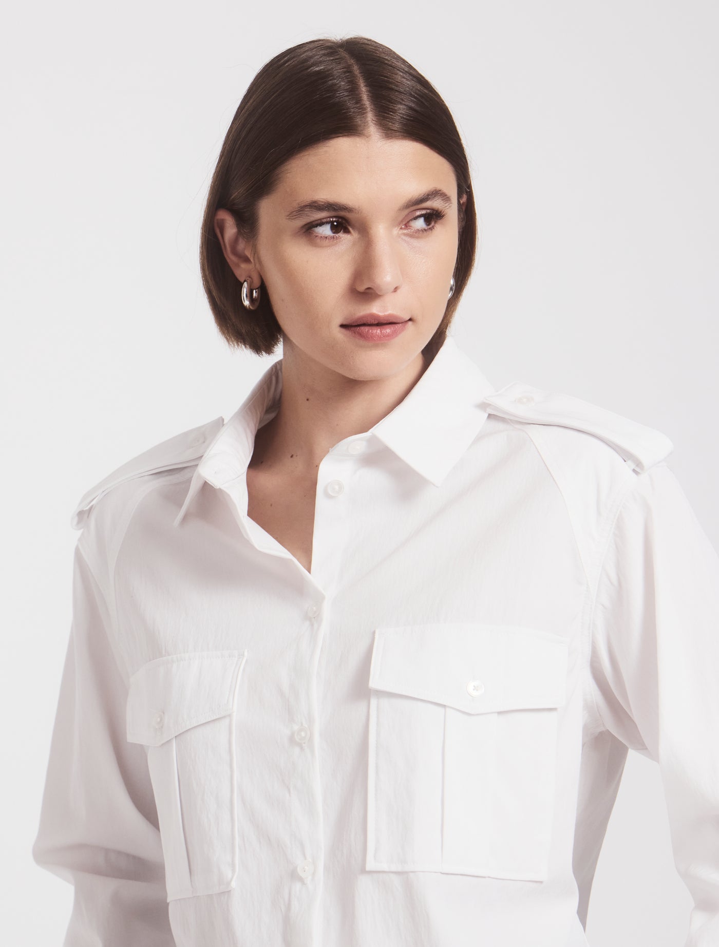 Military Shirt in White