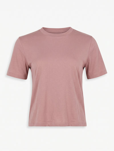 Compact Cotton Boxy T-shirt in Dusky Berry