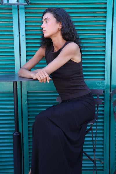 Maya Cropped Tank in Bitter Chocolate