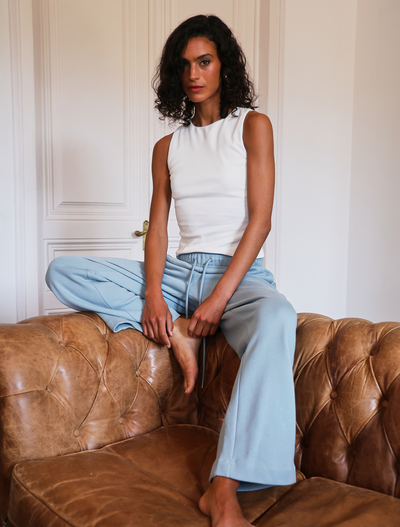 Straight Leg Sweatpant in Powerder Blue