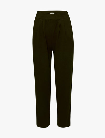 Flax Trousers In Dark Olive