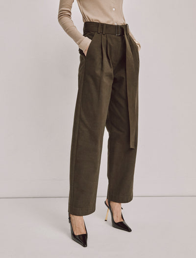 Tino Trousers In Dark Olive