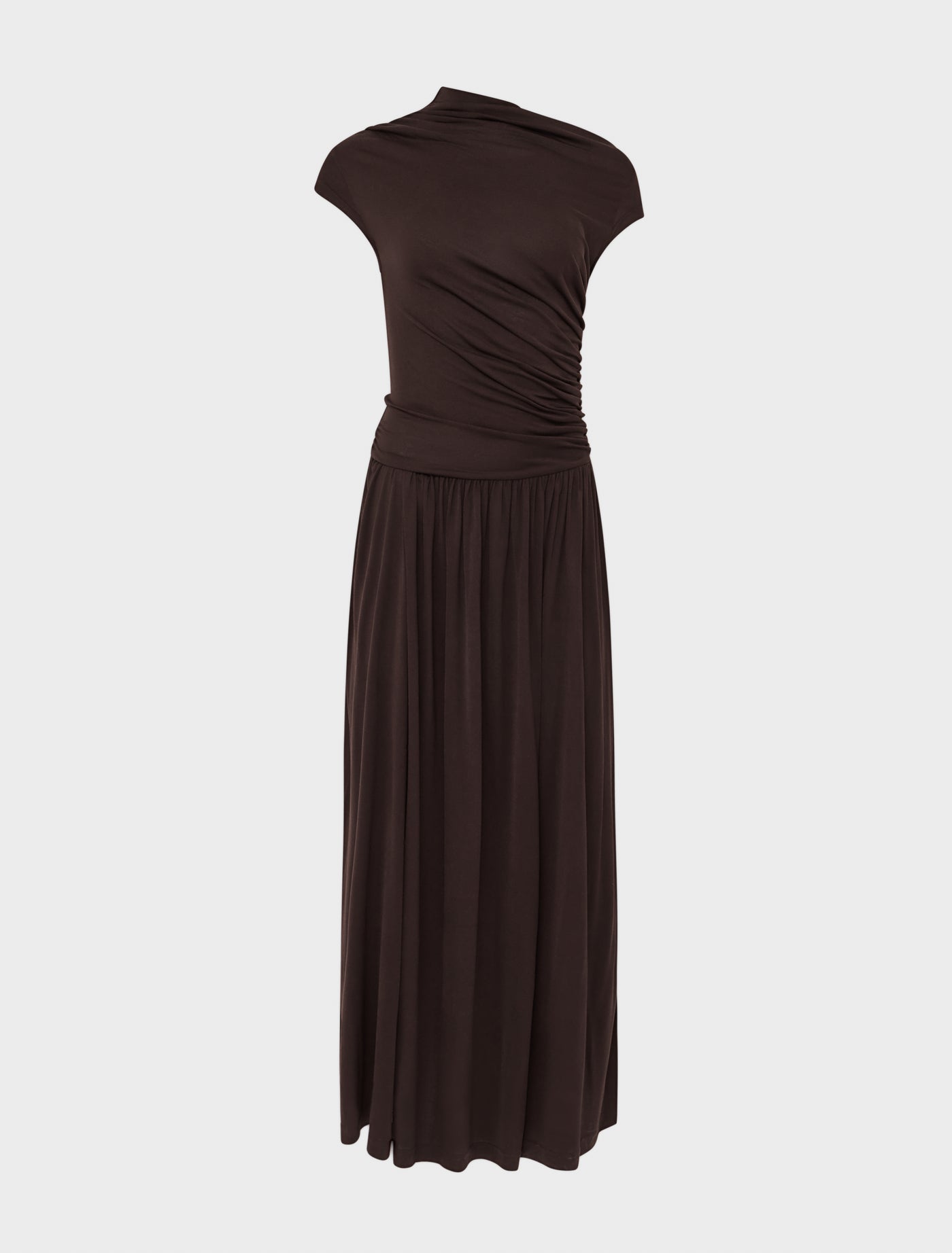 Priam Draped Dress in Bitter Chocolate