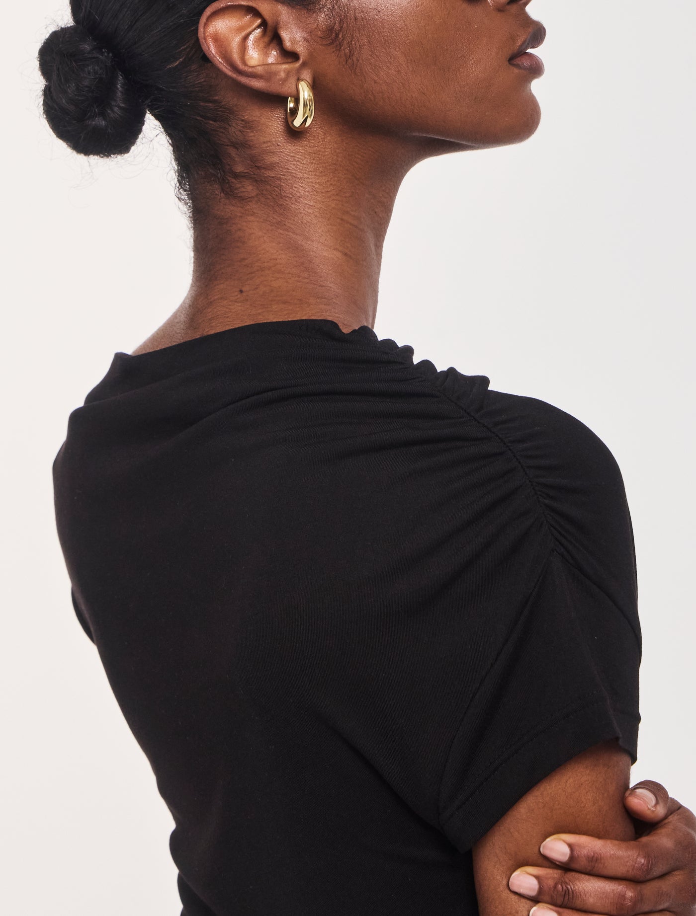 Priam Draped Dress in Black
