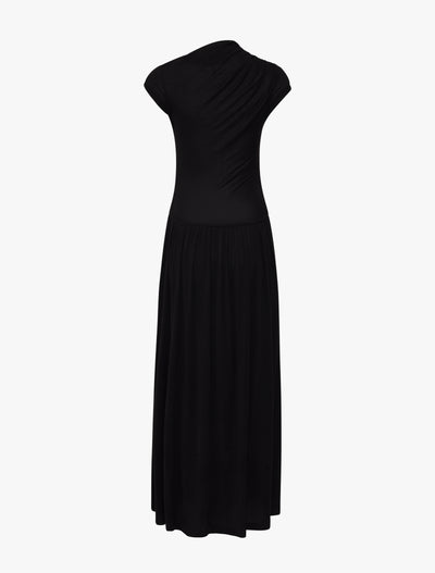 Priam Draped Dress in Black