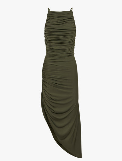 Aman Dress in Kale Green