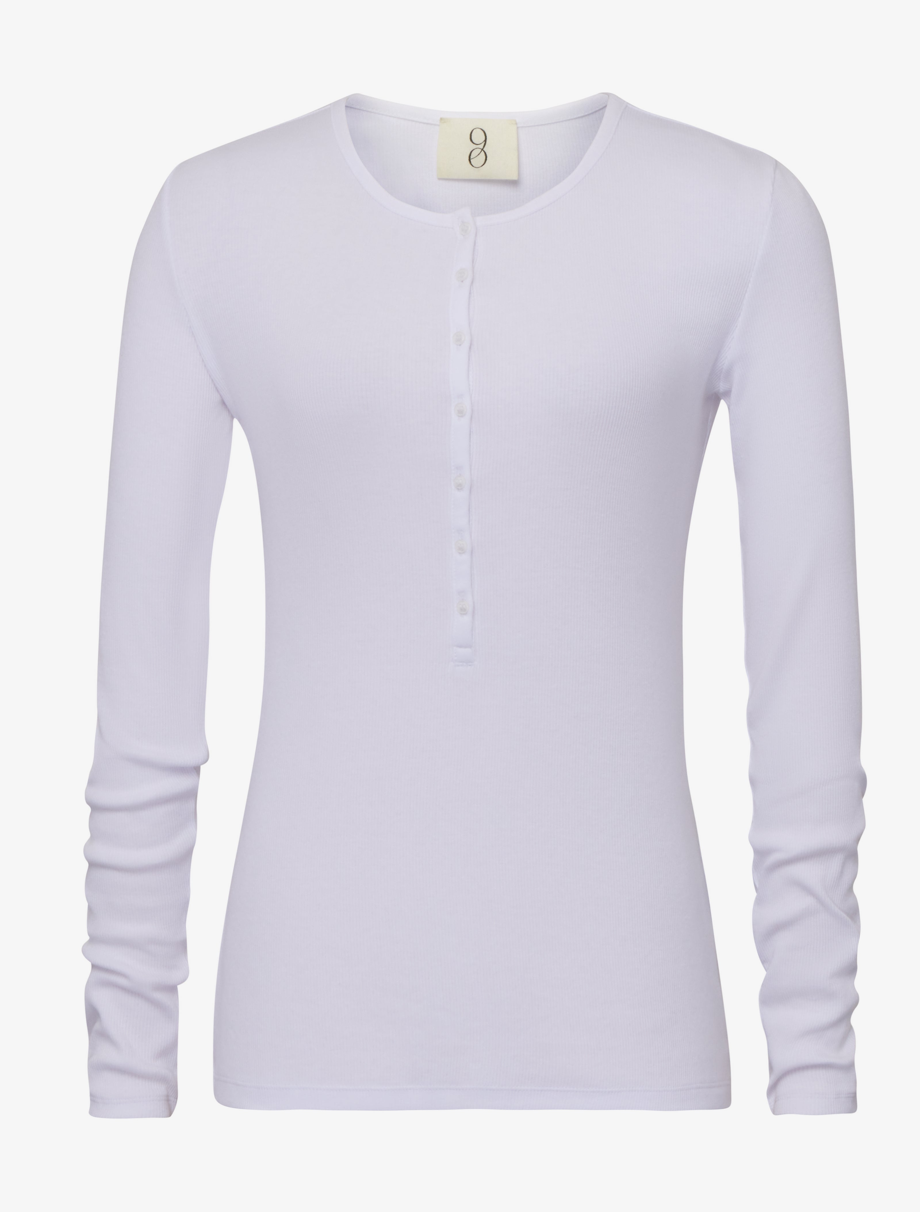 Morgan Classic Rib Henley in White – Ninety Percent Morgan Classic Rib Henley in White – Ninety Percent