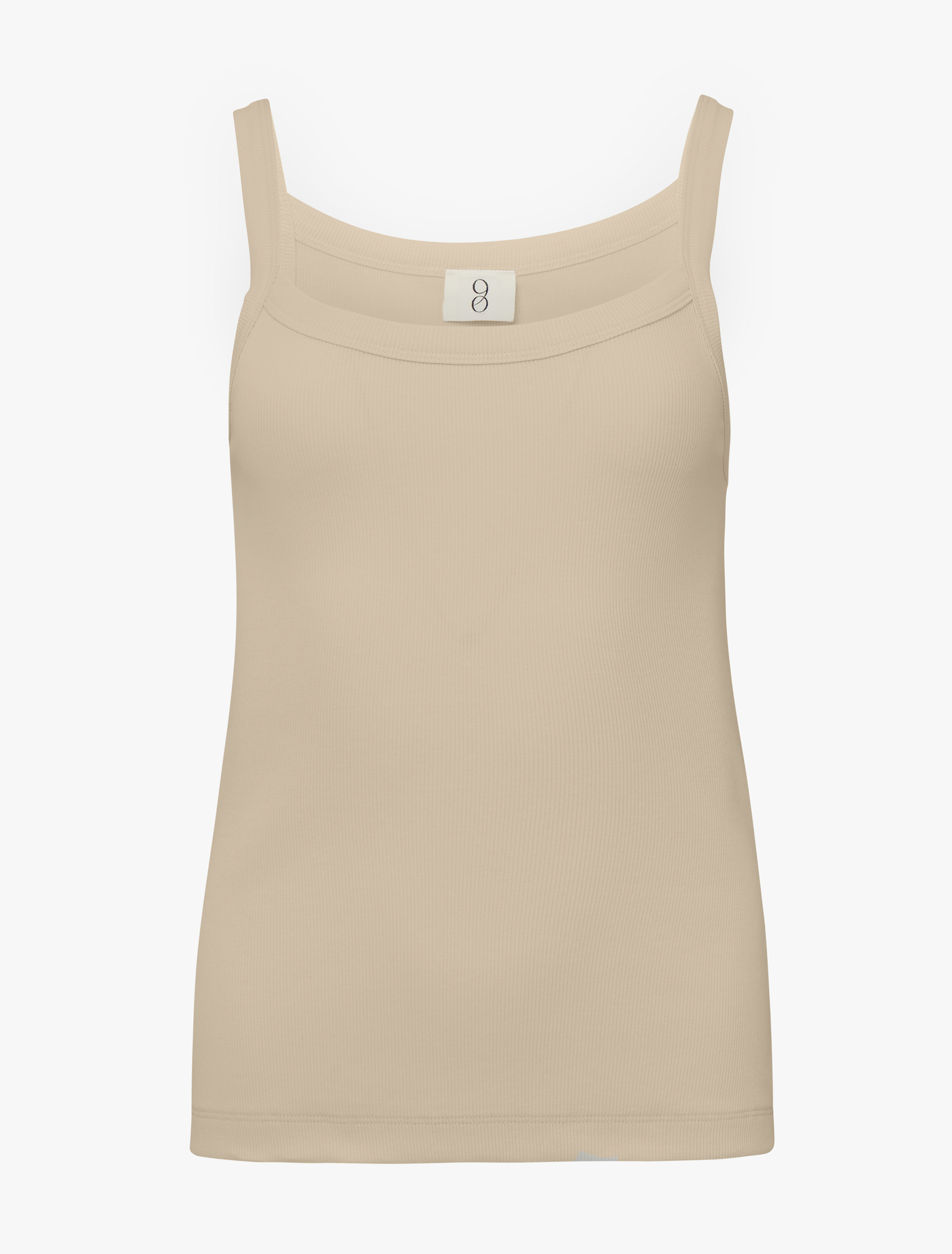 Ava Classic Rib Cami Top In Taupe