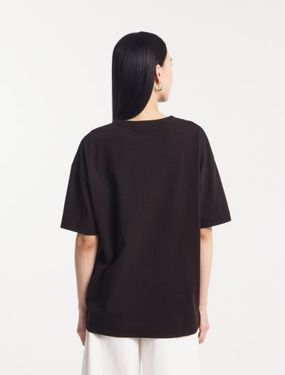 Classic Cotton Oversized T-Shirt in Bitter Chocolate