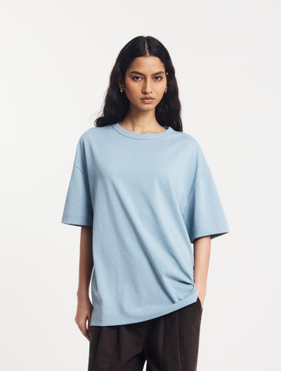 Classic Cotton Oversized T-Shirt in Powder Blue