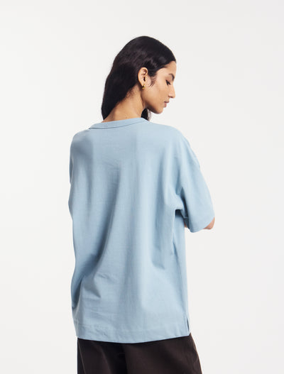 Classic Cotton Oversized T-Shirt in Powder Blue