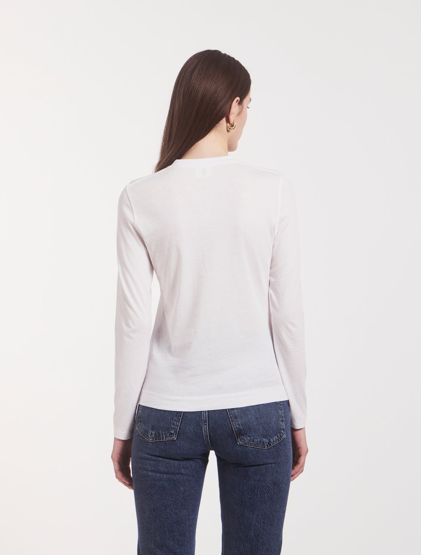 Billie Classic Cotton Long Sleeve T-Shirt in White