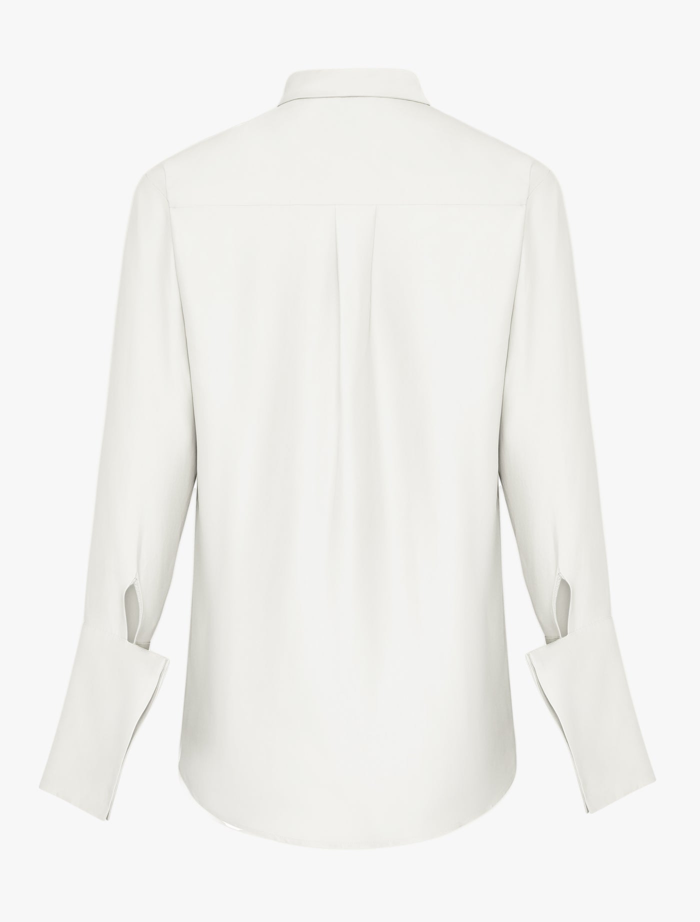 Signature Luxe Shirt in White, back view without model