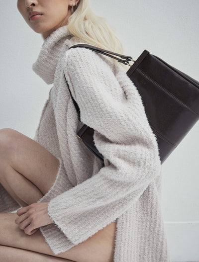 Agnes Roll-Neck Sweater in Pale Taupe