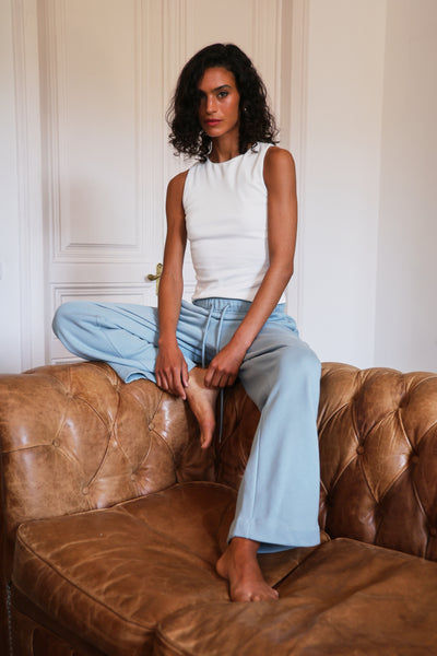 Straight Leg Sweatpant in Powerder Blue