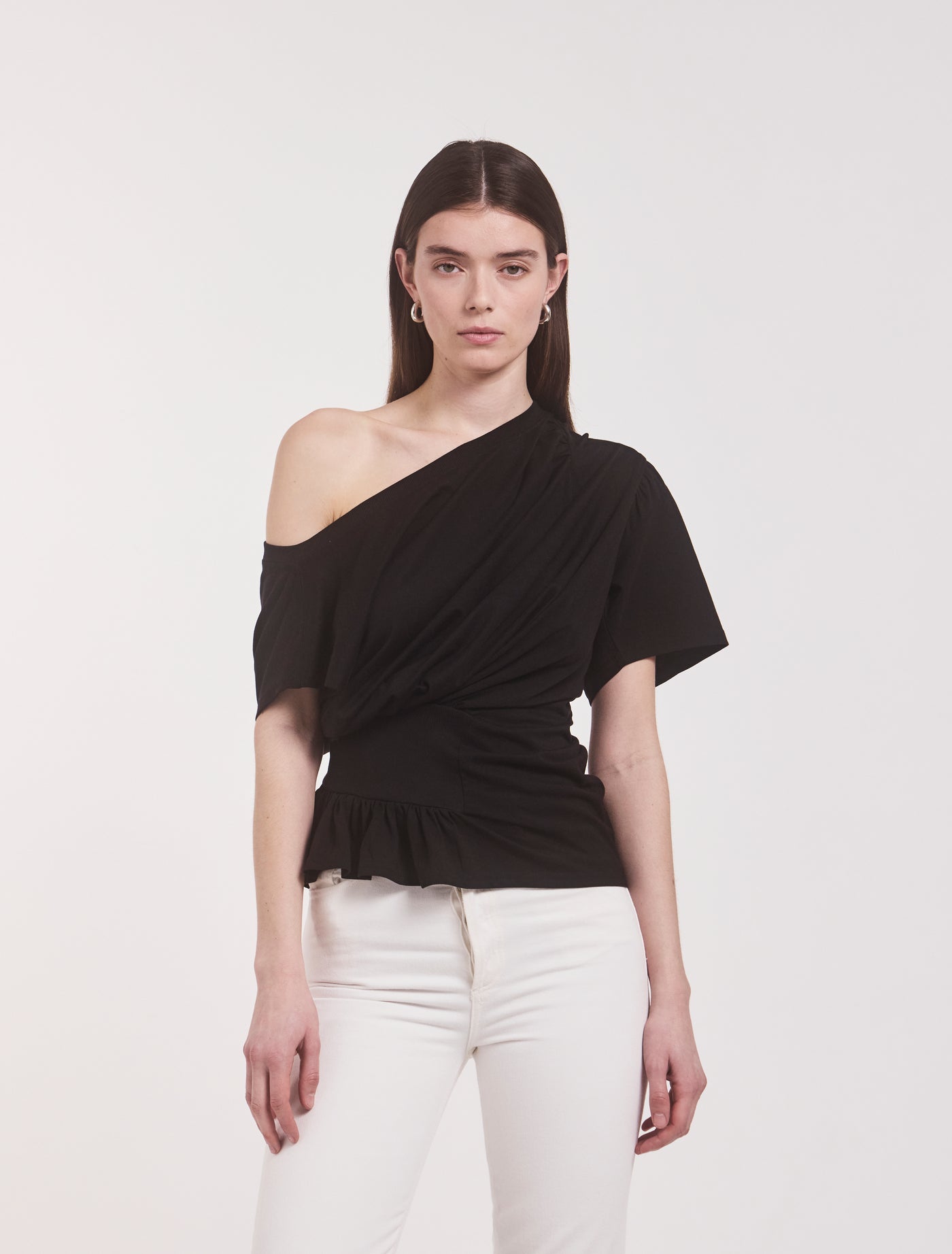 Agathi Draped Top in Black