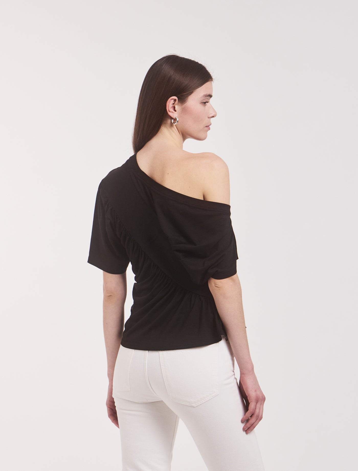 Agathi Draped Top in Black