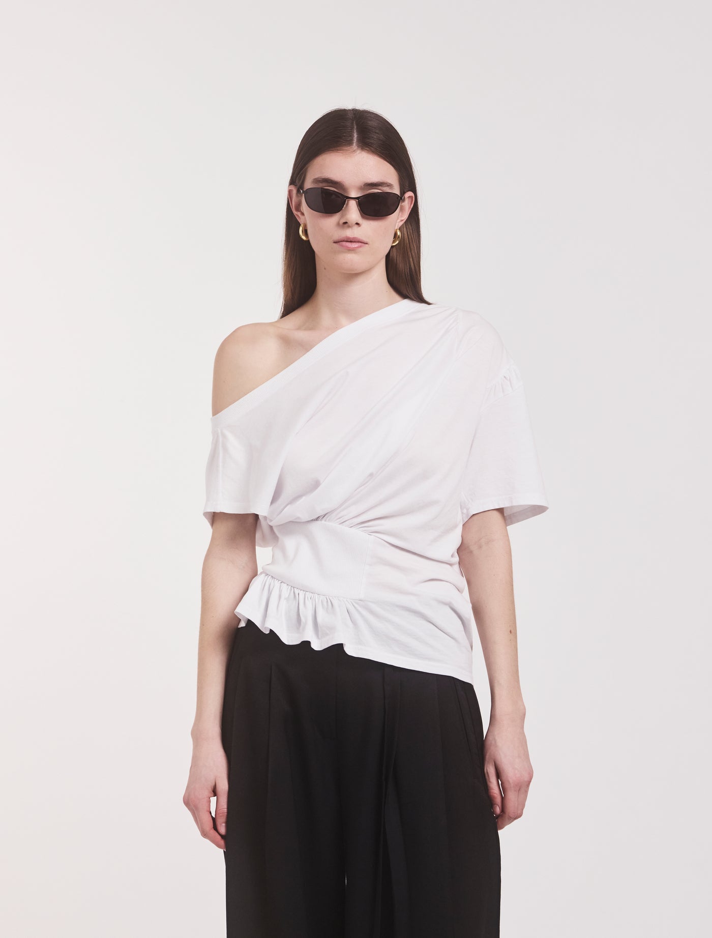 Agathi Draped Top in White