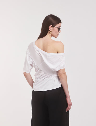 Agathi Draped Top in White