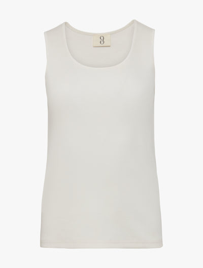 Azami Signature Rib Scoop Tank In Chalk White