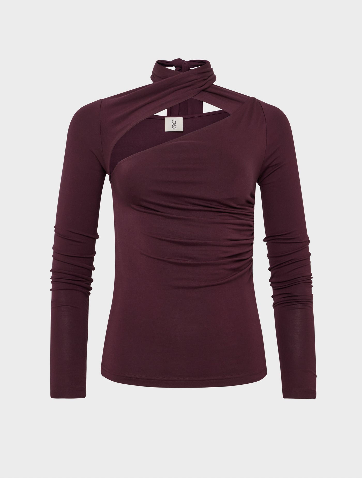Coral Wrap Top in Merlot