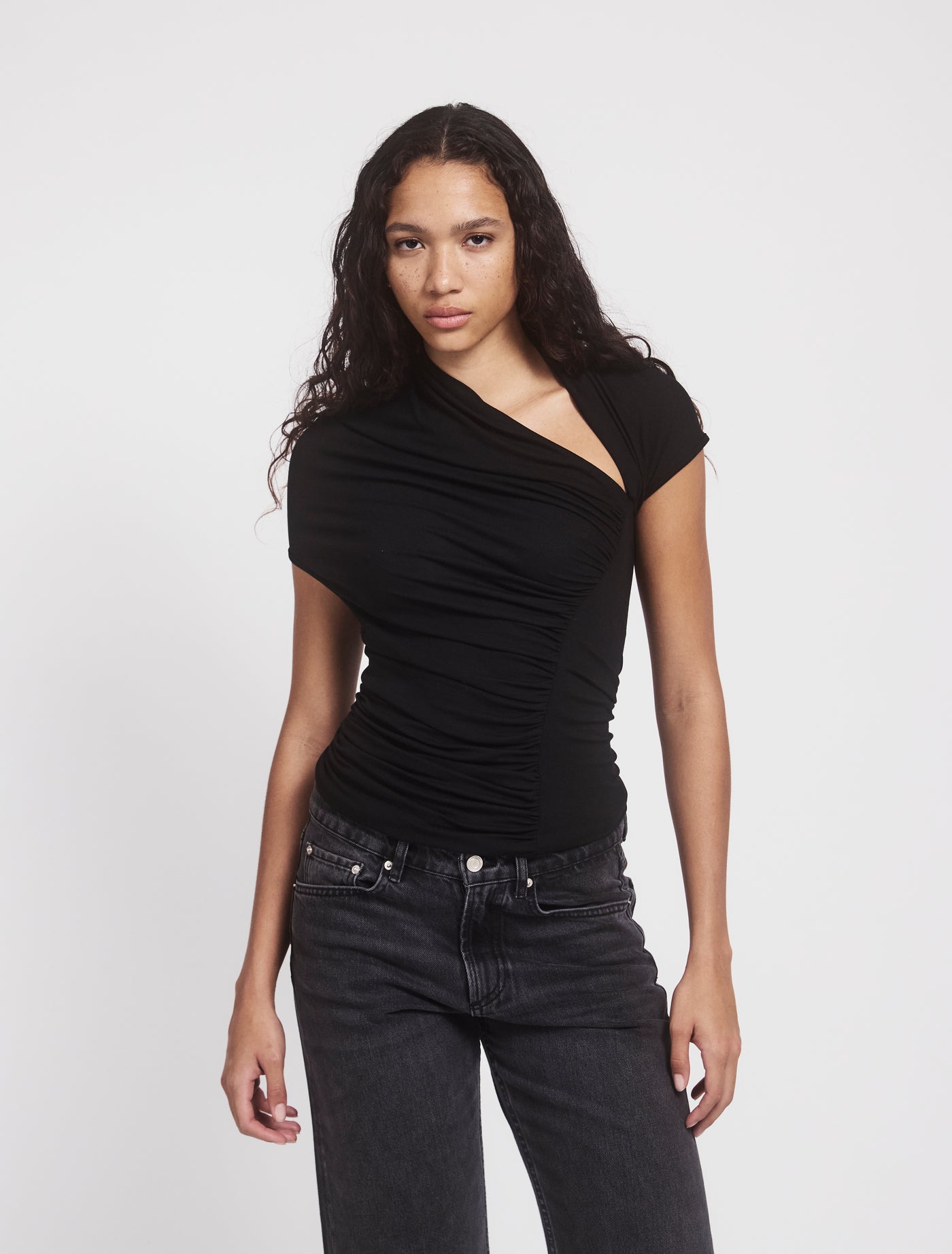 Scarab Micromodal Cut Out Top in Black