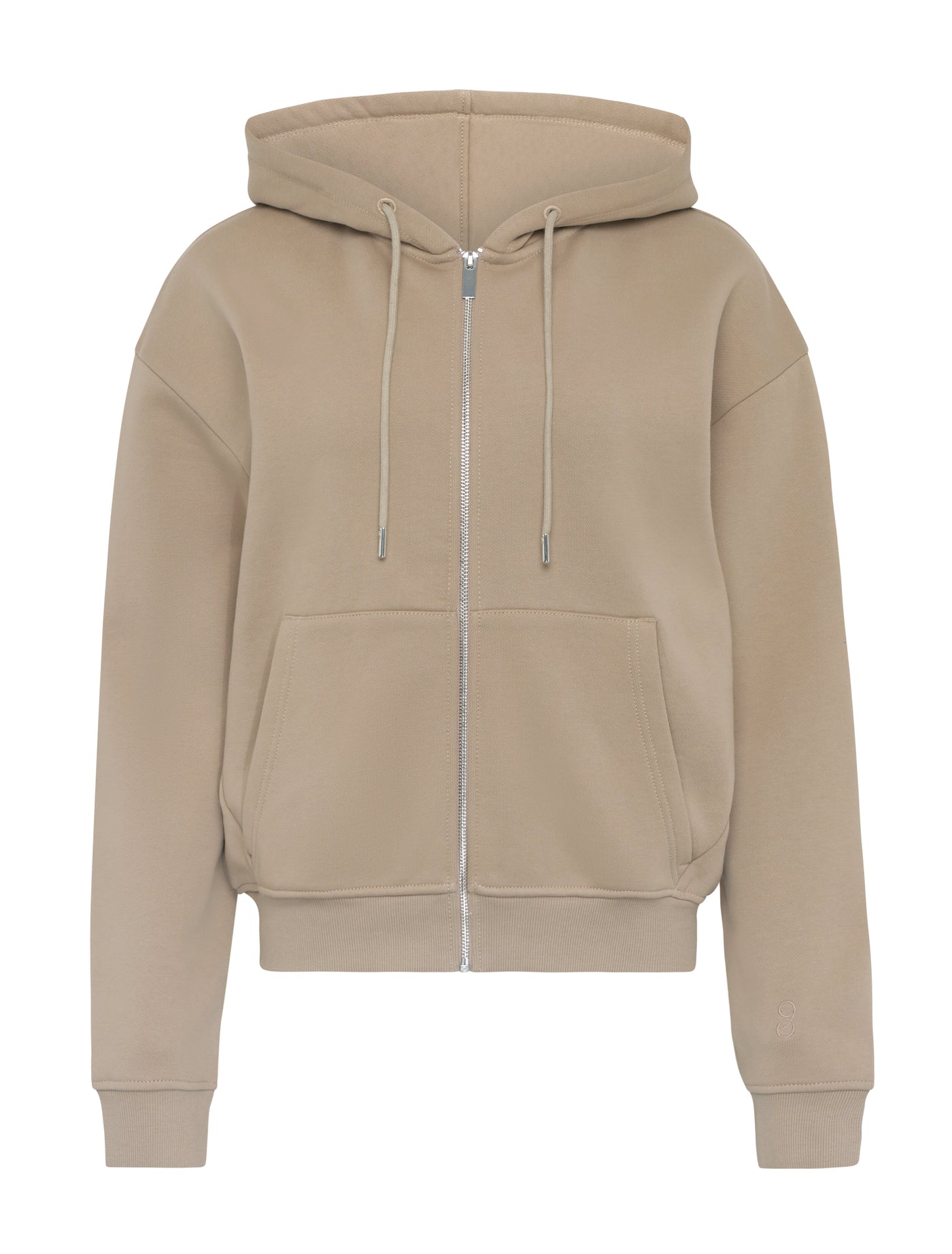 Signature Zip Up Hoodie in Taupe