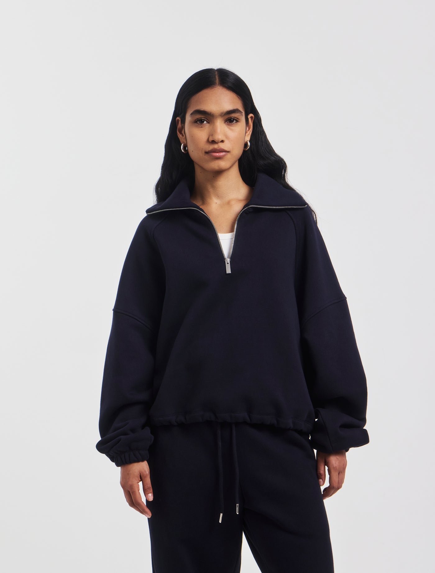 Signature Half Zip Sweatshirt in Darkest Navy