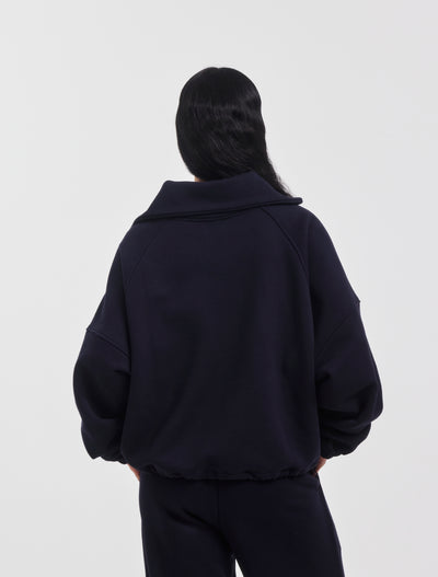 Signature Half Zip Sweatshirt in Darkest Navy