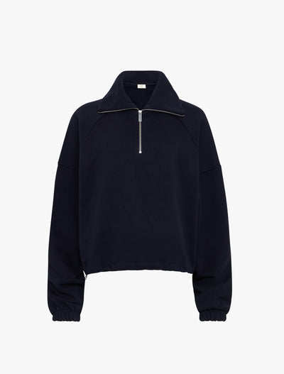 Signature Half Zip Sweatshirt in Darkest Navy