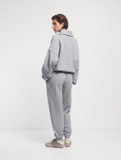 Signature Half Zip Sweatshirt in Grey Marl