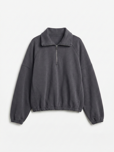 Classic Half Zip Sweatshirt in Magnet