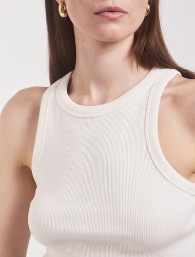 Signature Rib Tank in Chalk White