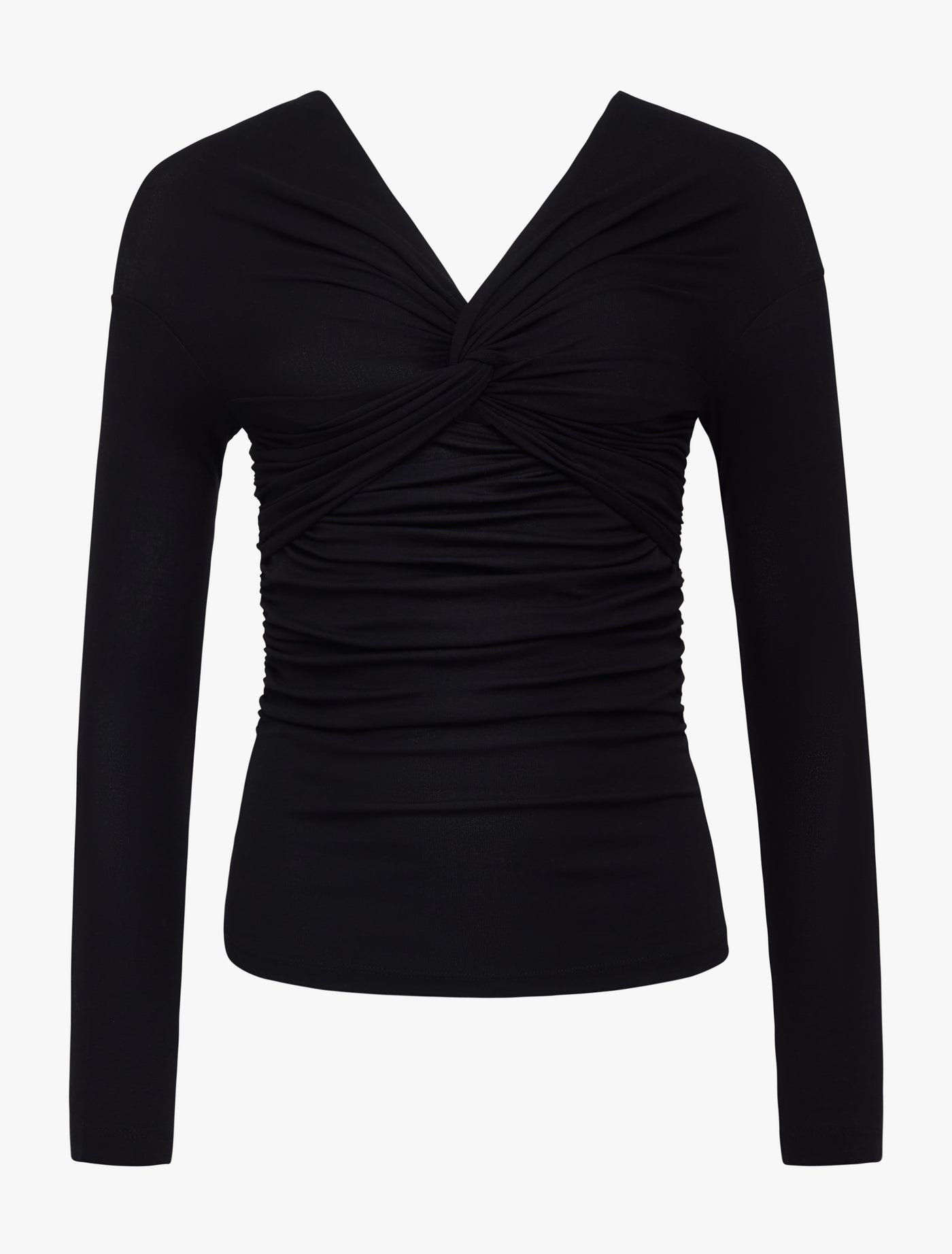 Vesta Micromodal Knot Long Sleeve Top in Black
