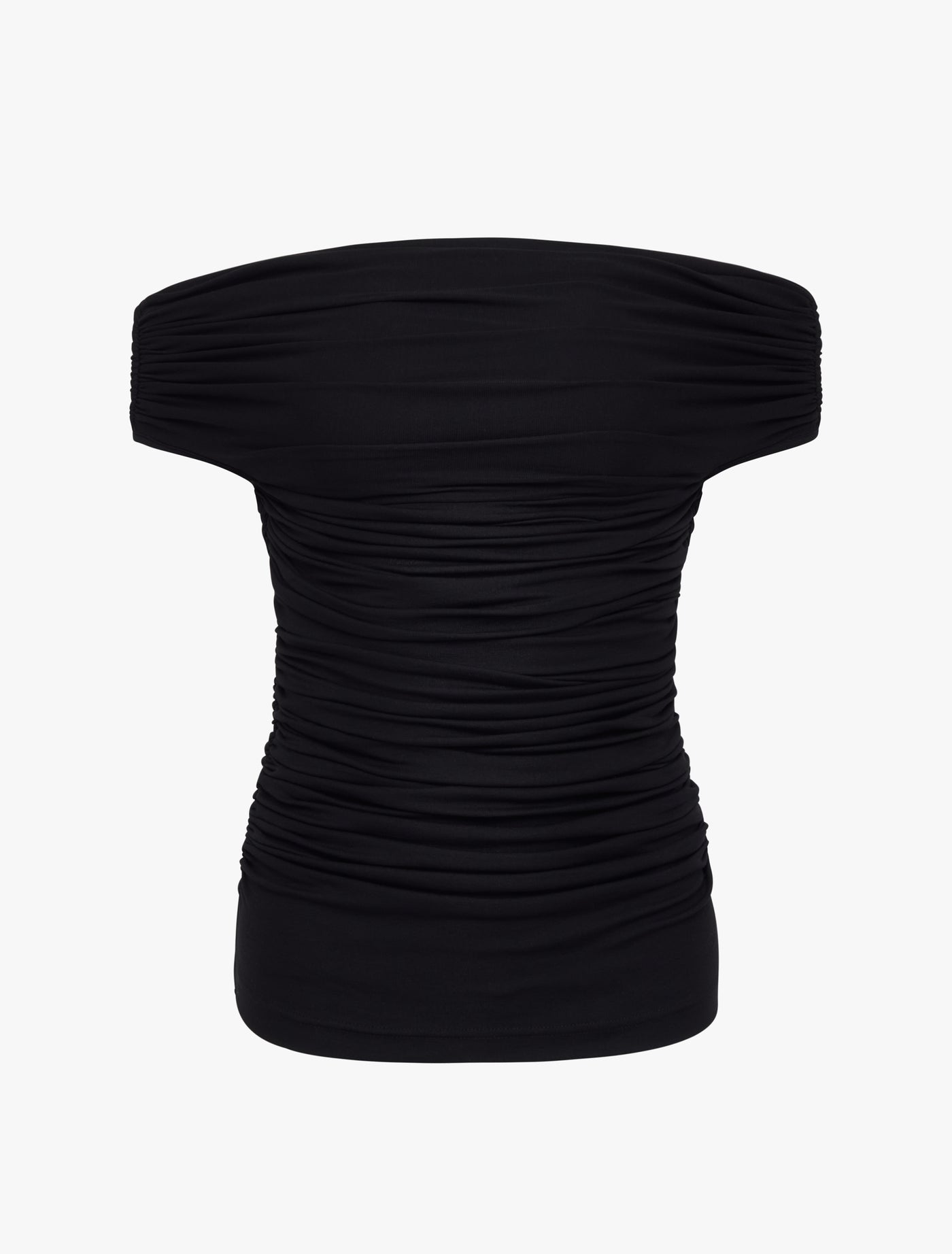 Noho Top in Black, off-shoulder design, front view