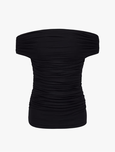 Noho Micromodal Ruched Top in Black