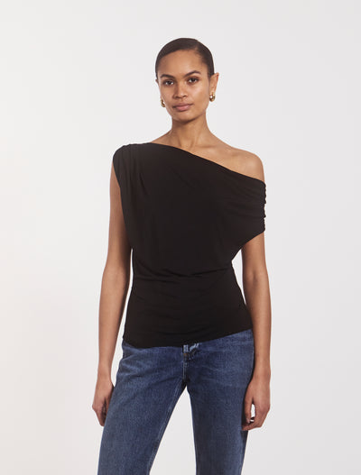 Tanz Draped Top in Black