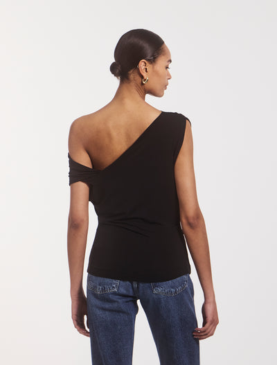 Tanz Draped Top in Black