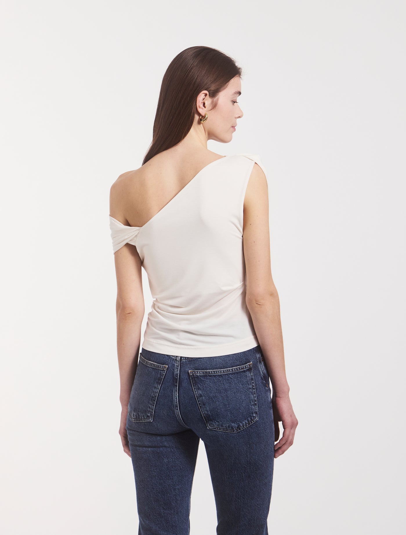 Tanz Draped Top in Chalk White