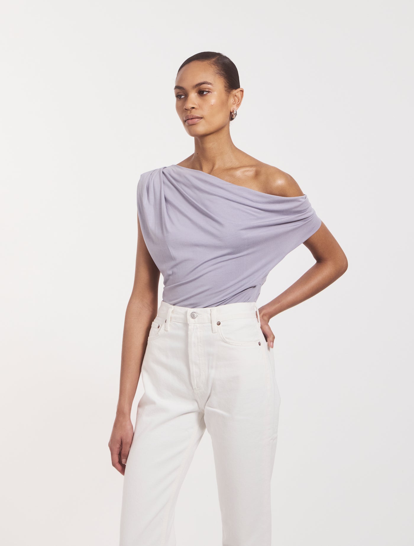 Tanz Draped Top in Lilac