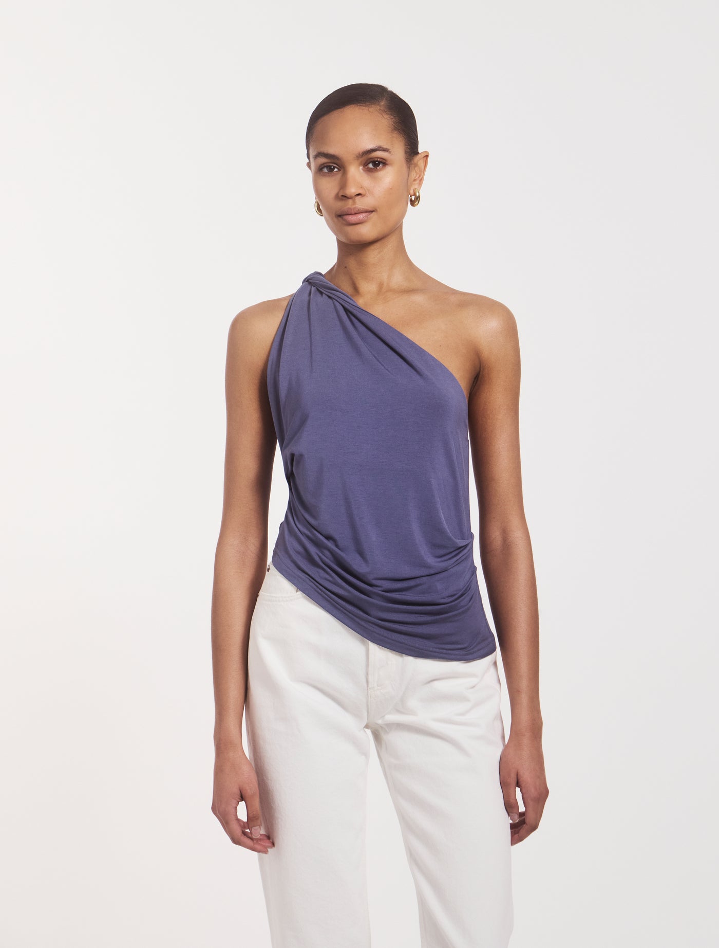 Cava Asymmetric Top in Summer Navy